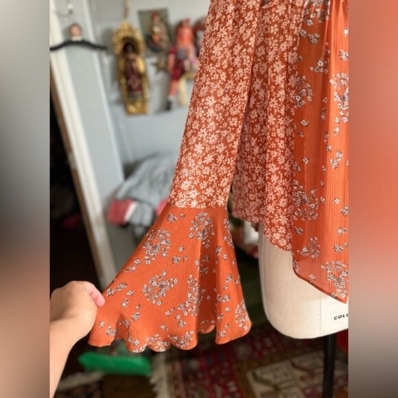 Free people boho floral sheer Blouse - Picture 2 of 5